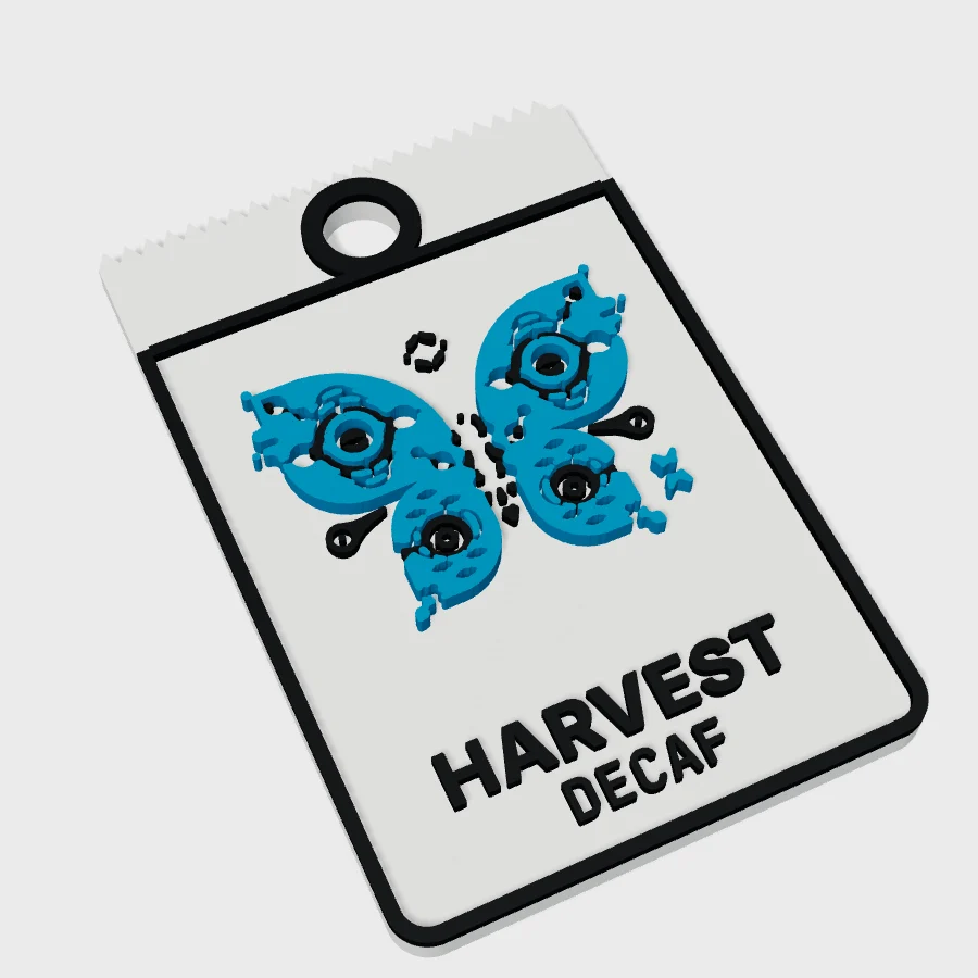 Harvest coffee bag keychain — Decaf